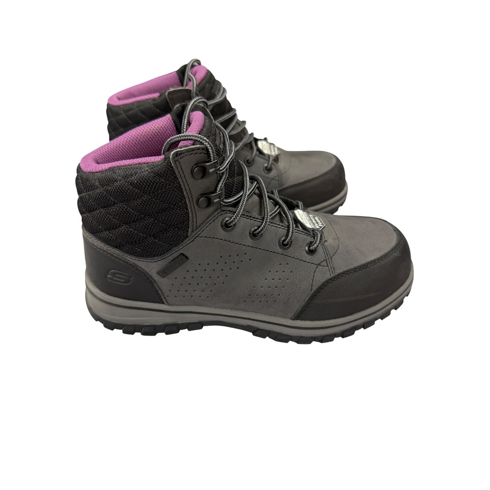 Skechers Women's McColl Comp Toe WP Work Boots Black Grey 108004 Size 8